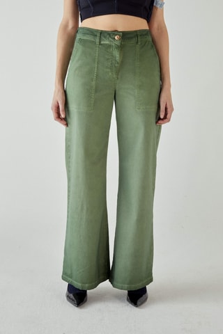 Pantalon flare - Vert