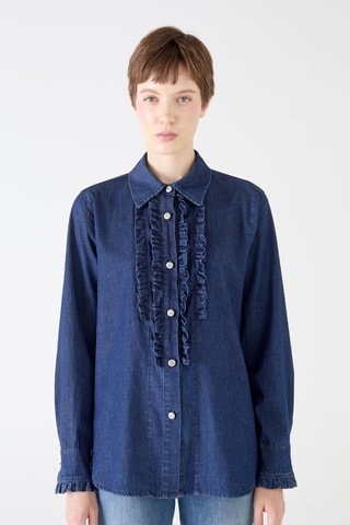 Chemisier denim stretch - Bleu