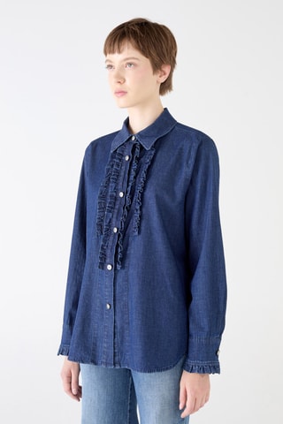 Chemisier denim stretch - Bleu