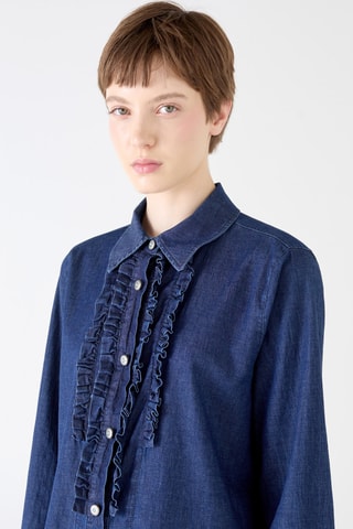 Chemisier denim stretch - Bleu