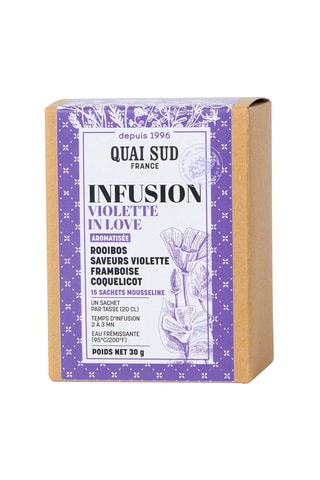 Infusion violette in love aromatisée rooibos - Violette, framboise, coquelicot - 15 sachets