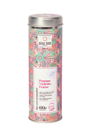 Thé vert aromatisé pomme, violette et fraise - 60 g