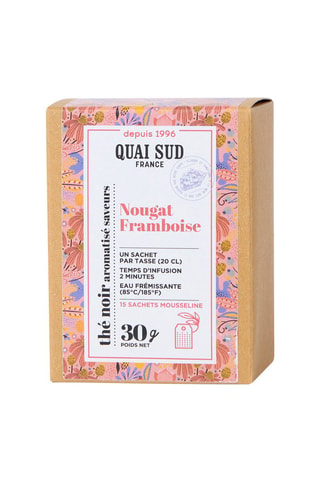 Thé noir aromatisé nougat-framboise - 15 sachets
