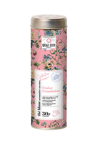 Thé blanc aromatisé fraise et framboise - 30 g