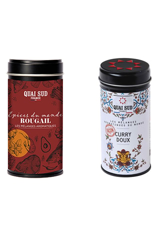 Mélange aromatique du monde Curry Doux - 75 g et 	Mélange aromatique rougail - 75 g
