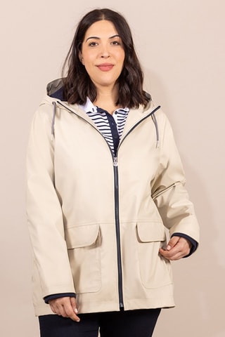 Impermeable con capucha - Beige