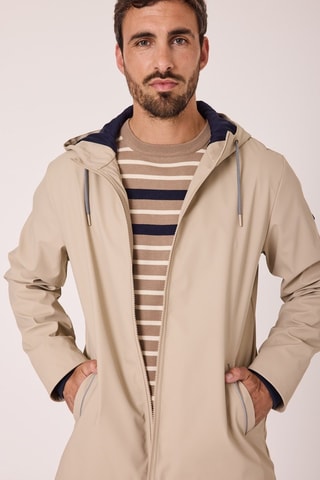 Impermeable con capucha - Beige