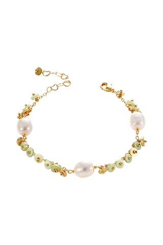 Bracelet - Plaqué or jaune, nacres et perles de culture