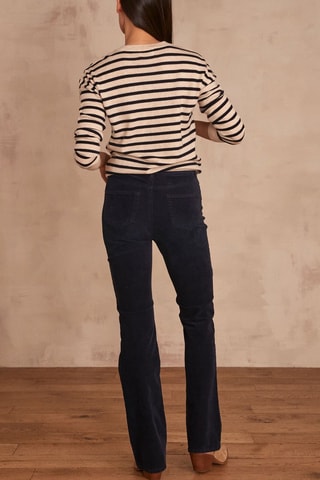 Pantaloni flare in velluto - Navy