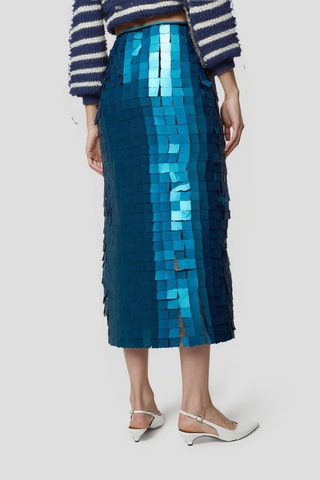 Jupe droite taille haute Tighi - Bleu
