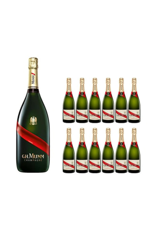 12 bouteilles de Champagne Cordon Rouge Brut - 12 x 75 cl et 1 x Champagne Magnum Grand Cordon - 150 cl