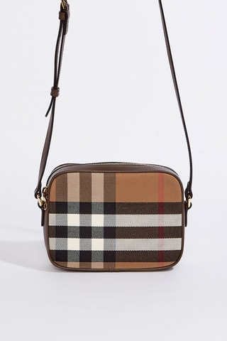 Sac bandoulière en cuir de veau  Caméra - Brun ébène