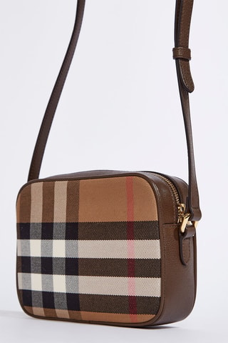 Sac bandoulière en cuir de veau  Caméra - Brun ébène