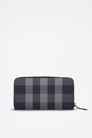 Compagnon Large Zig Check Bin - Bleu marine et gris clair