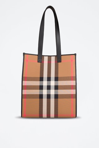 Tote bag Medium Ns Book Tote Check - Taupe