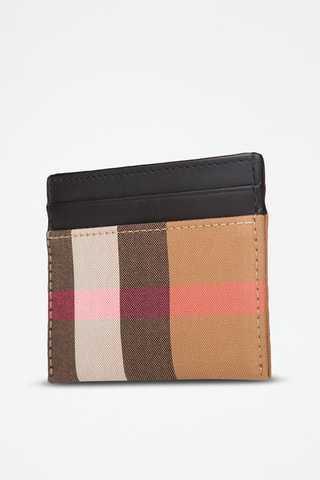Porte-cartes en cuir Ms Sandon Check Bin - Taupe