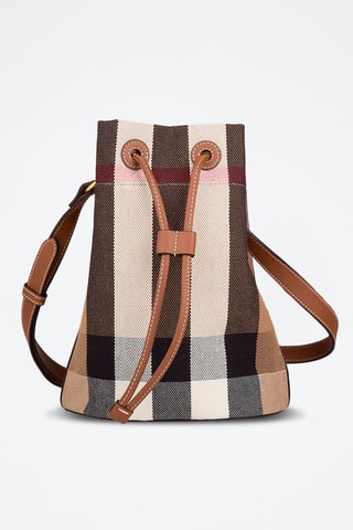 Sac seau Small Bucket Check - Blanc, noir et rouge