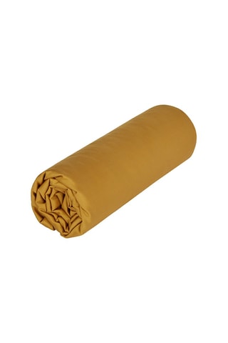 Drap-housse en satin 120 fils/m² Opium - Moutarde
