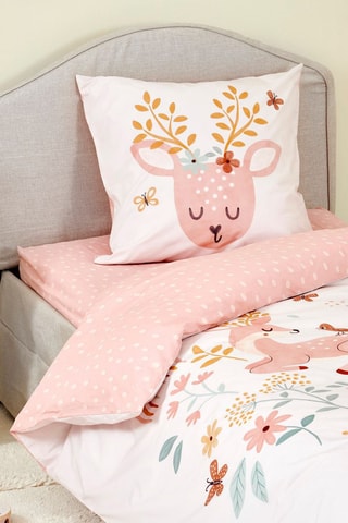 Taie d'oreiller en percale de coton 80 fils/cm² Nature enchantée - Blanc
