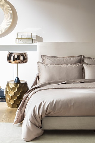 Taie d'oreiller en satin de coton 120 fils/cm² - Beige