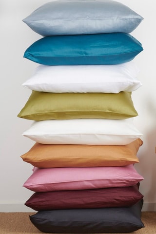 Taie d'oreiller en satin 80 fils/cm² Douce nuit - Bleu