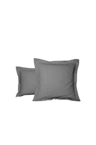 Taie d'oreiller en percale de coton biologique 80 fils/cm² - Gris