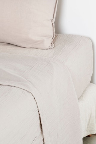 Drap plat en gaze de coton - Gris