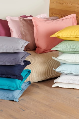 Taie d'oreiller en percale de coton 80 fils/cm² Uni - Bleu clair