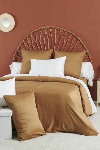 Drap plat en satin de coton 80 fils/cm² Douce Nuit - Marron