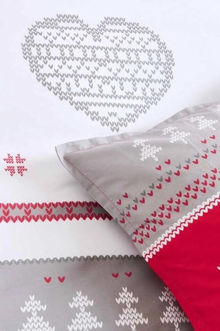 Parure de couette en coton 57 fils/cm² Cœur des Alpes - Rouge