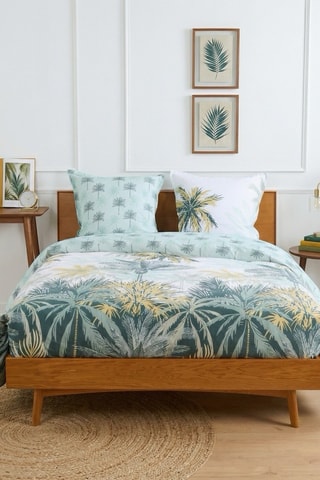 Parure de couette en coton 57 fils/cm² Palmeraie - Vert