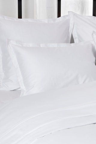 Drap-housse en satin de coton 120 fils/cm² Opium - Blanc