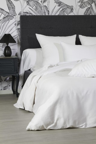 Drap-housse en satin de coton 80 fils/cm² Douce Nuit - Blanc