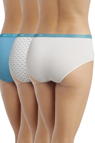 3 shorty Pocket Coton - Bleu et blanc