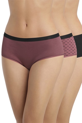 3 shorty Pocket Coton - Rose et noir