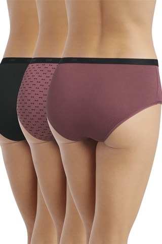 3 shorty Pocket Coton - Rose et noir