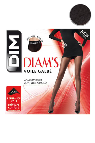 6 collants Diam's Voile Galbe - 22 deniers - Noir