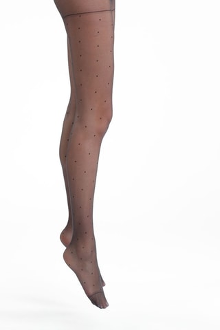 3 collants Style Effet plumetis - 15 deniers - Noir