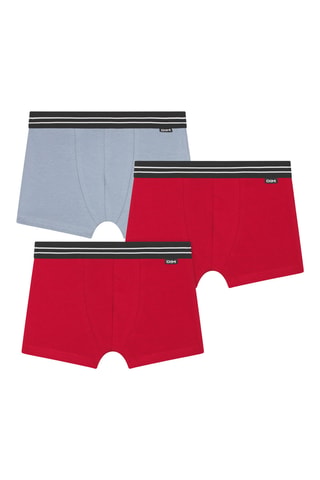 3 boxers Eco  Classic - Rouge et bleu