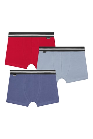 3 boxers Eco  Classic - Rouge, gris et bleu