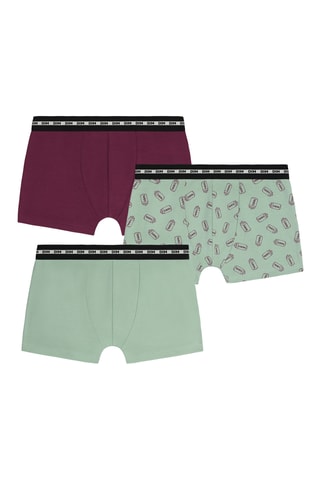 3 boxers Fashion Coton Stretch - Vert