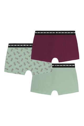 3 boxers Fashion Coton Stretch - Vert