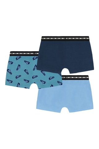 3 boxers Fashion Coton Stretch - Bleu