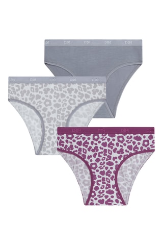 3 culottes Pocket Coton - Gris et violet
