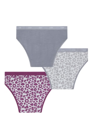 3 culottes Pocket Coton - Gris et violet