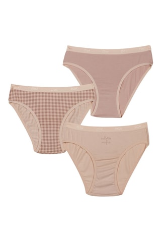 3 culottes Les Pockets Coton - Marron clair