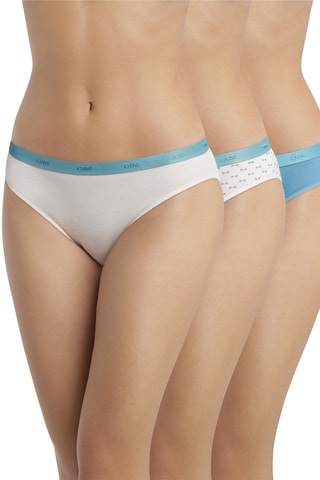 3 culottes Pocket Coton - Bleu et blanc