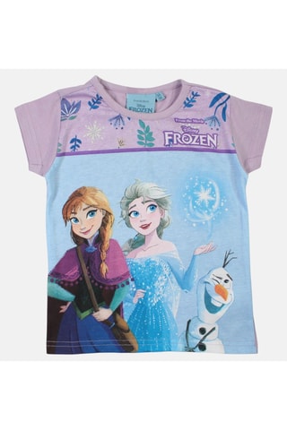T-shirt La Reine des Neiges Disney  - Blanc, bleu et violet