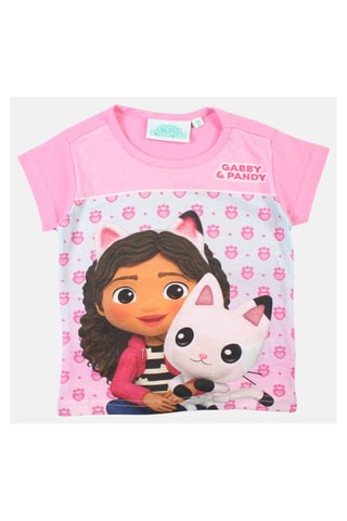 T-shirt Gabby et Pandy La Maison Magique - Blanc, marron, noir et rose