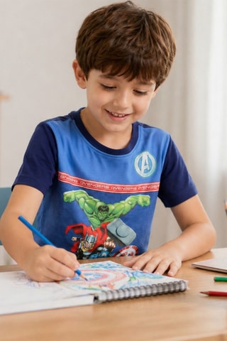 T-shirt Avengers Marvel - Marineblauw - Rood, blauw en groen